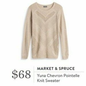 Beige chevron pattern sweater
